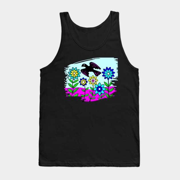 Blackbird Flower Garden Tank Top by Designs by Connie